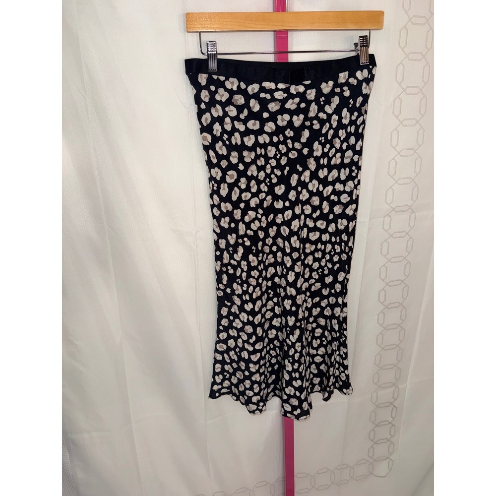 Free People‎ Leopard Print Midi Slip Skirt Black Tan Neutral Womens - Picture 4 of 7